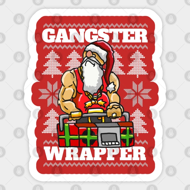 Gangsta Gangster Rap Christmas Theme - Ugly Christmas Hip Hop themed for the Holiday Season Sticker by sketchnkustom